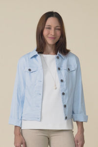 Danielle Light Blue Stretch Jean Jacket,Video