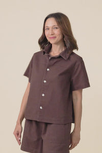 Quinn Chocolate Denim Collared Shirt,Video