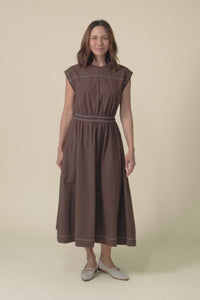 Cooper Chocolate Cotton Pocket Dress,video