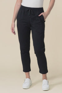 Briar Black Cotton Cropped Sweatpants,Video