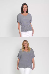 Navy and White Stripe Maui Tee,Video