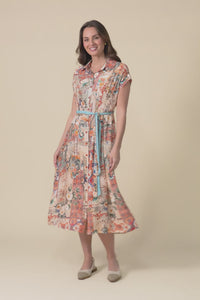 Dina Orange Motif Tie Dress,video