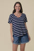 Toronto Navy Stripe Cotton Tee,Video