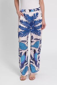 Sona Blue Tropical Wide Leg Pants,Video
