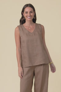 Inez Mocha Linen Tank,Video