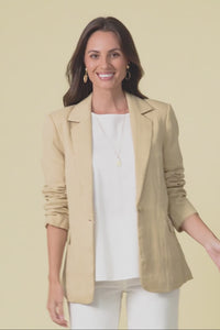 Sutton Beige Collared Blazer,Video
