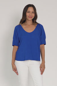 Grove Cobalt Linen Blend Top