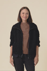 Grace Black Bamboo Silk Quilted Jacket,Video