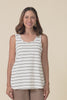 Satine Cream Stripe Cotton Pleated Tank,video