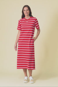 Annaleigh Crimson Stripe Pocket Dress