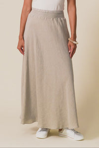 Sottana Beige Linen Maxi Skirt
