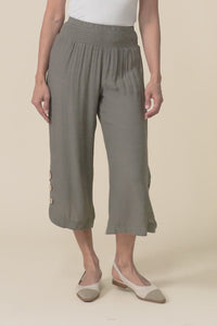 Lettie Khaki Button Pants,Video