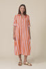 Tricia Orange Stripe Cotton Shirt Dress,Video