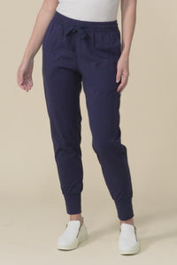 Chandler Navy Cotton Drawstring Pants,Video