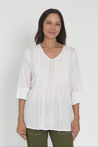 Fia White Sleeved Crinkle Cotton Top,Video