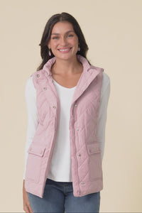 Max Pink Quilted Pocket Vest,Video