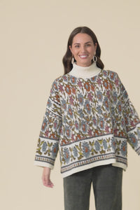 Nordin Cream Motif Knit Jumper,Video
