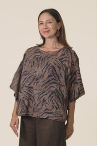 Massimo Brown Tiger Scoop Neck Tee,Video