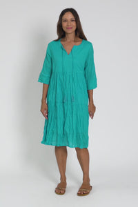 Milana Sky Blue Crinkle Cotton Dress,Video