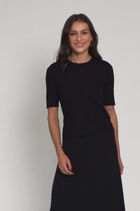 Olivia Black Bamboo Knit Tee,Video