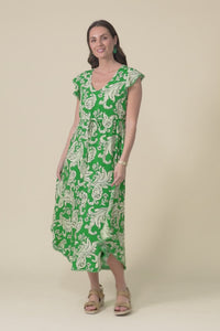Libby Green Foliage Midi Dress,Video