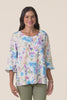 Hartley Blue Bloom Linen Blend Top,Video