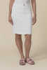 Belle White Stretch Denim Skirt,Video