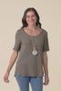 Josephine Khaki Scoop Neck Tee,video