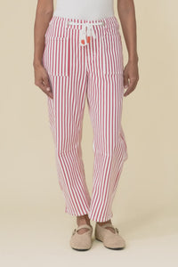 Breslin Rust Stripe Barrel Jeans,Video