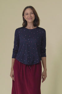 Kaja Navy Spot Long Sleeve Tee,Video