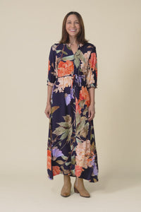 Lyria Navy Floral Tie Dress,Video
