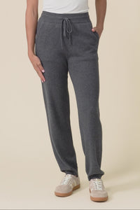 Rowan Charcoal Cotton Cashmere Knit Pants,Video