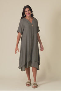 Nala Khaki Layers Dress,Video