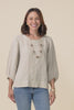 Pattison Natural Linen Puff Sleeve Top,Video