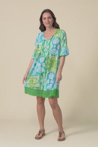 Cayman Aqua Heritage Cotton Tunic Dress,video