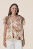 Sorrae Beige Floral Cotton Ruffle Top,video