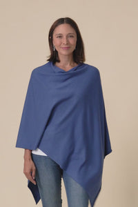 Amy Sea Blue Wool Blend Poncho,Video