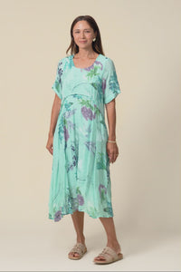 Ramona Blue Floral Cotton Blend Dress,Video