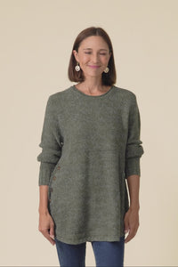 Lucas Khaki Knit Button Jumper,Video
