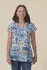 Fia Blue Tile Crinkle Cotton Top,video