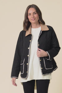 Ryan Black Quilted Jacket,Video