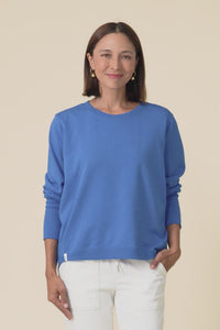 Divine Cobalt Cotton Crew Sweatshirt,Video