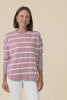 Farrah Blush Stripe Cotton Long Sleeve Top,Video
