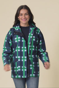 Bari Navy Check Raincoat,Video