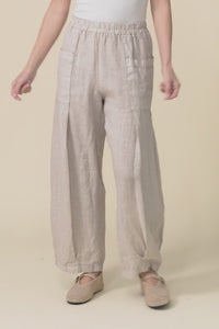 Ona Natural Linen Barrel Pants,video