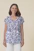 Fia Navy Garden Crinkle Cotton Top,video