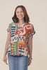 Melda Orange Tropical Organic Cotton Top,Video
