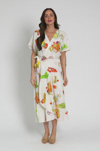 Luanne White Harvest Linen Blend Dress,Video