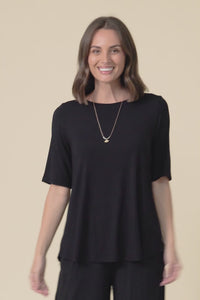 Buttery Black Half Sleeve Top,Video