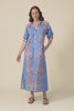 Brianne Blue Abstract Cotton Tie Dress,video